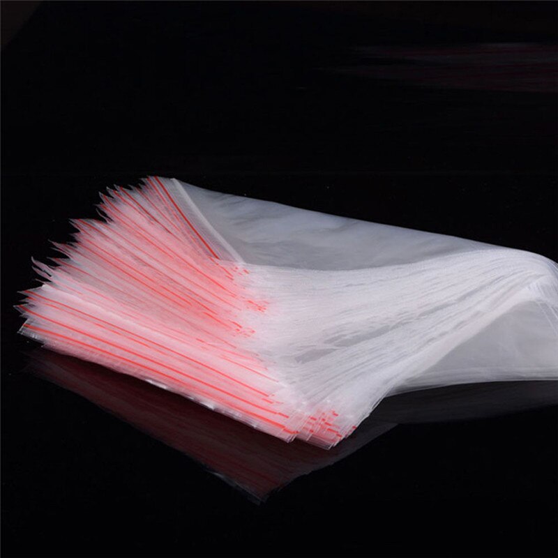 100Pcs/Set Plastic Zip Bags Small Ziplock Bag Clear Jewelry Food Packaging Lock Bags sachet plastique