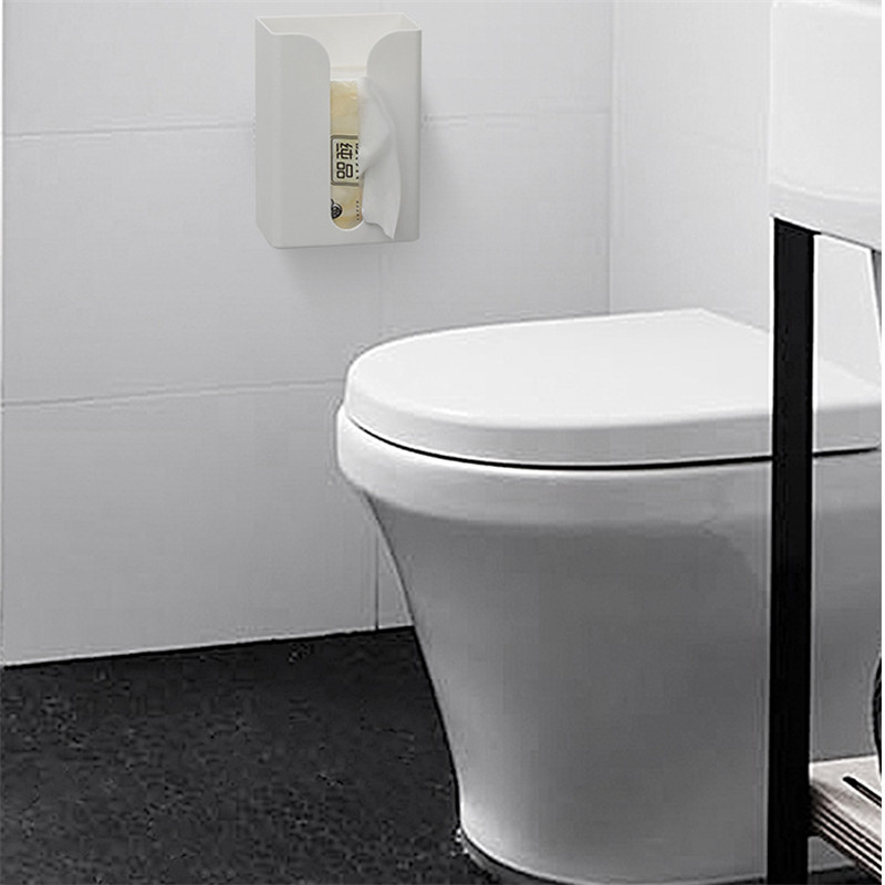 Soporte de papel higiénico para baño, caja de plástico para papel higiénico, caja de papel para papel higiénico, adhesivo para pared