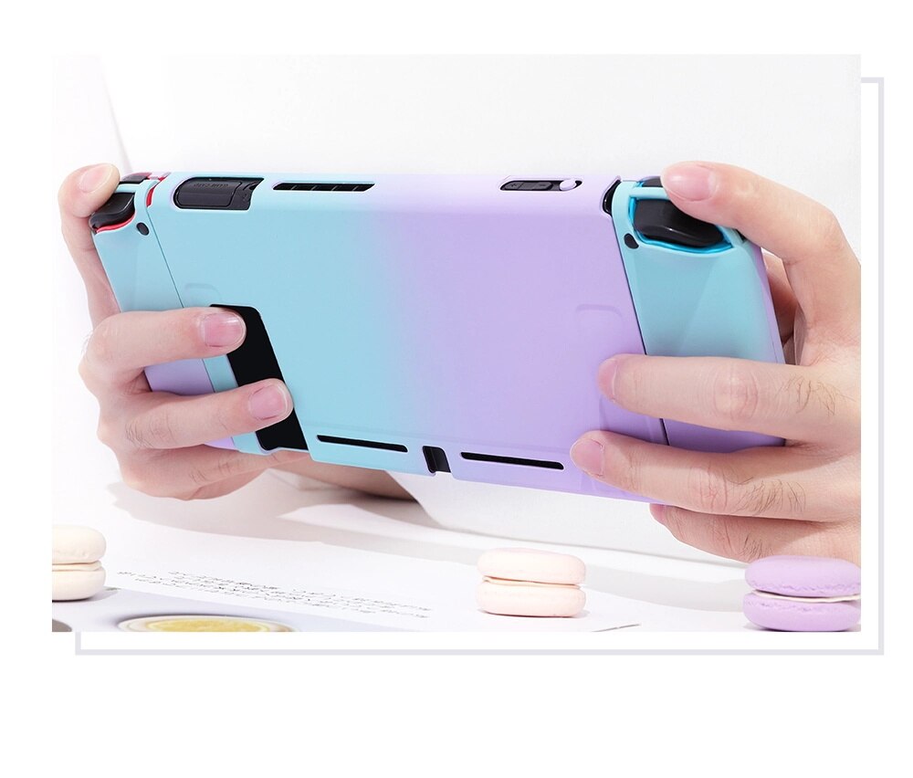 INS Cute Macaron Blue Pink Gradient Shell Storage Protective Carrying Case For Nintendo Switch Case