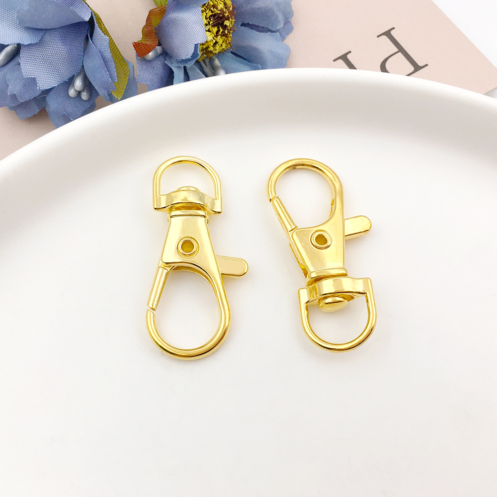 Ganchos de broche de langosta chapados en oro de aleación de Zinc clásico, para bricolaje, llavero, collar, pulsera, accesorios para hacer joyas, 6 colores, 10 unids/lote: L / Rosa