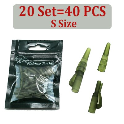 20Set = 40 Stuks Karpervissen Accessoires Tail Rubber Kegels Lood Sinkers Voor Vissen Chod Rig Methode Feeder Helicopter visgerei: S-20Set