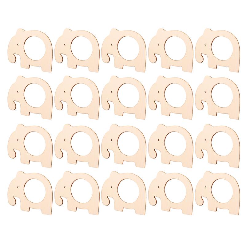 20PCS Rabbit Shape Wood Napkin Rings Napkin Buckles Party Napkin Holders Towel Buckles: 2