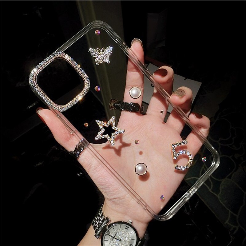 Custodia con strass a forma di stella a stella a cinque punte per iPhone11 Pro MAX XS XR X XS Max custodia per iPhone 11Pro 7 7Plus 6S 8 8 Plus