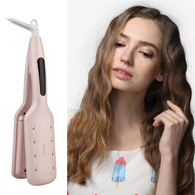 Hair Waver Ceramic Electric Hair Curling Flat Iron Temperature Display Hair Crimper with 3 Barrels Dual Voltage 31