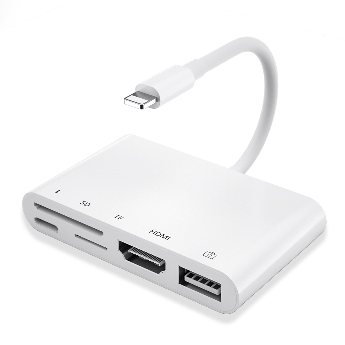 Adaptateur Lightning vers Ethernet RJ45, iPad toUSB/HDMI avec Port de charge, ipad vers Ethernet prend en charge le système Internet/POS 100mbps pour iphone: 5 in 1
