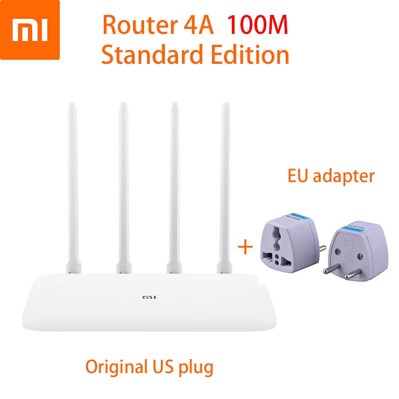 Xiaomi 4A Router 2.4GHz +5GHz WiFi Router 4 Antenna APP Control Mi Router 4A WiFi Repeat Xiaomi Wireless Router: add EU adapter