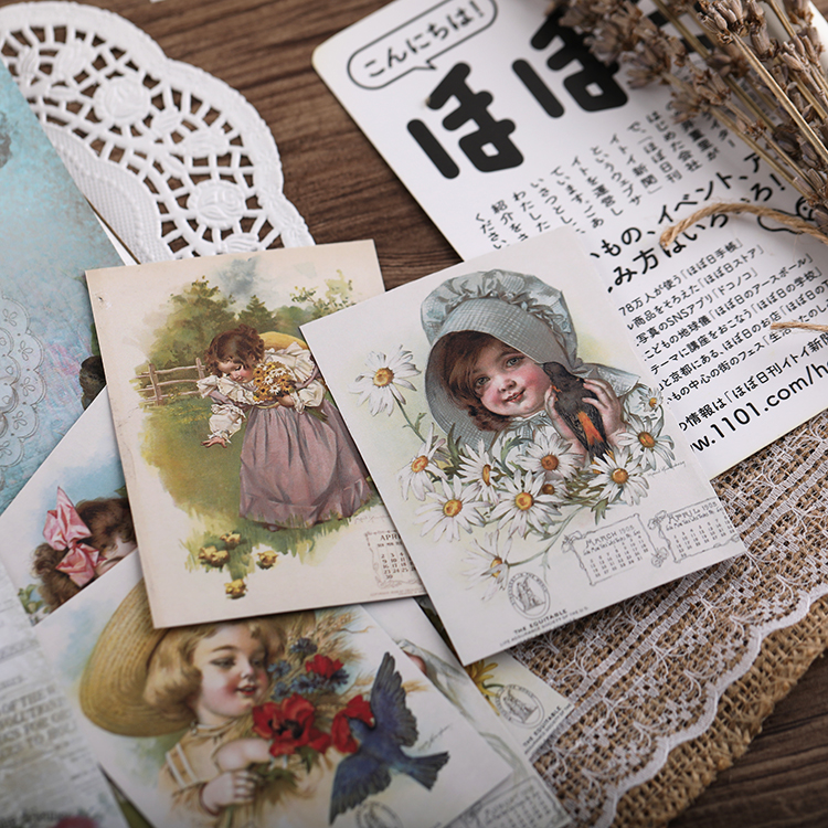 13PCS Victorian girl Paper Stickers Crafts And Scrapbooking stickers book Decorative sticker DIY Stationery