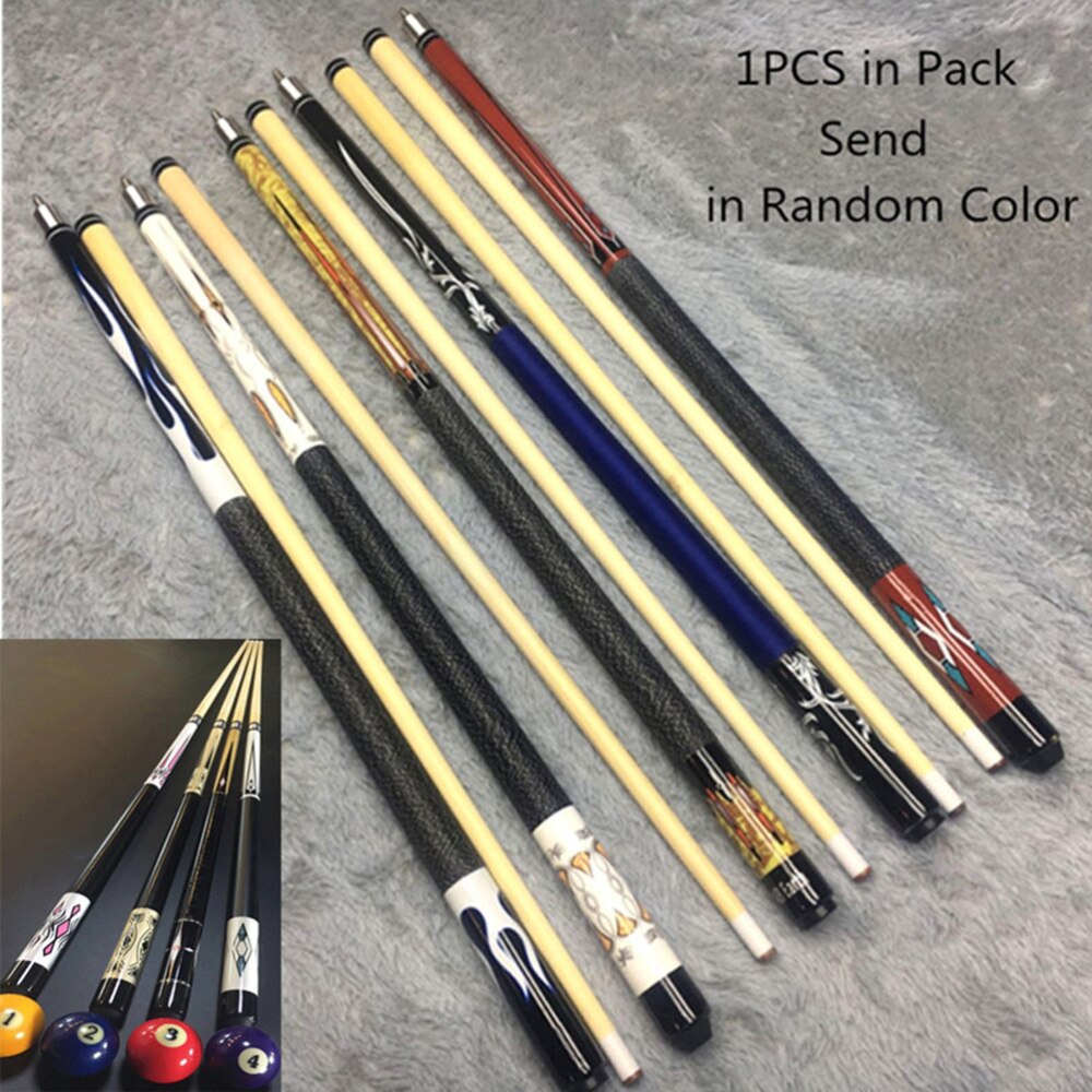 Wood Pool Cue Billiard House Bar Printing Pool Cue Sticks Billiard Accessory for Practice (Random Color)