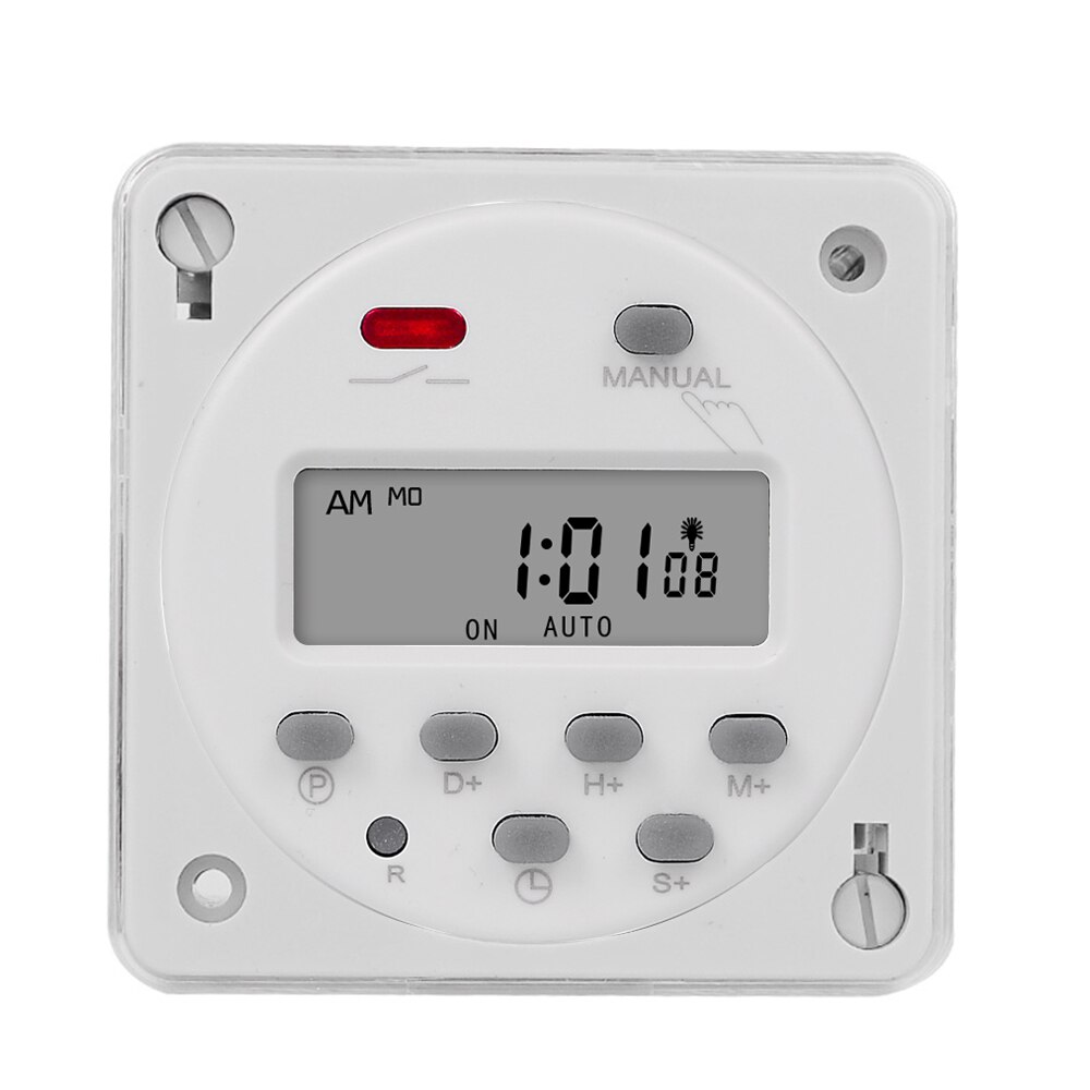 CN101S Programmeerbare Tijdschakelaar 220 V Elektrische Schakelaar Met Timer Digitale Chronometer Timer Voor Licht Timer Off Schakelaar: CN101S with cover