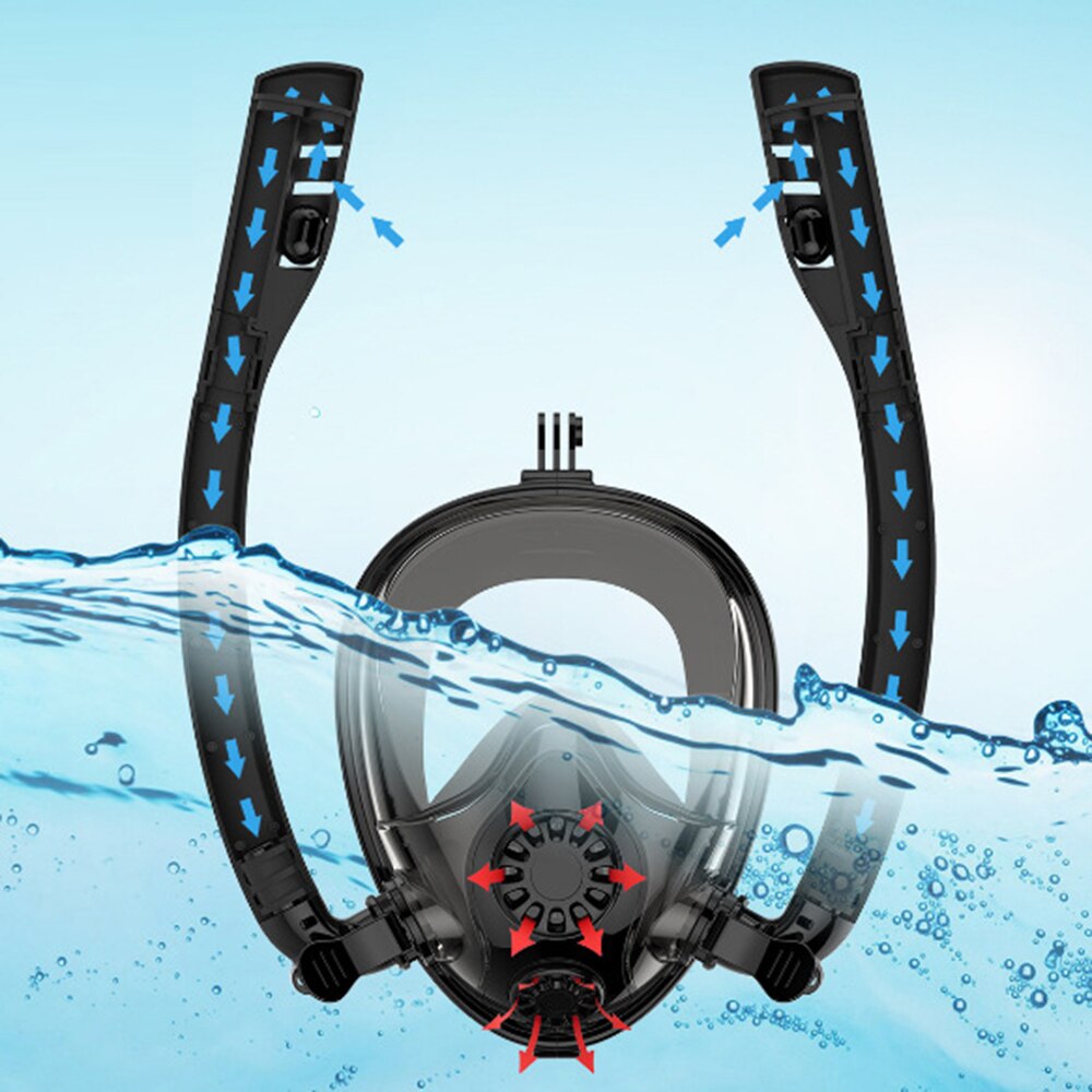 doppel Atem Rohr Volle Gesicht Scuba Tauchen Maske Männer Unterwasser Anti Nebel Schnorcheln Frauen Schwimmen Tauchen Maske Ausrüstung