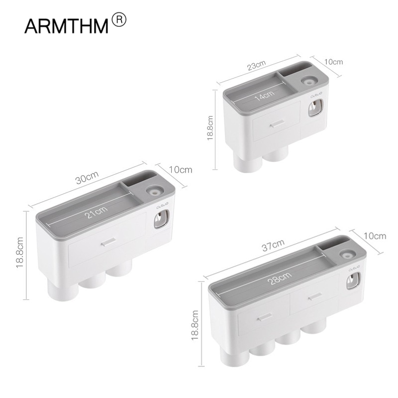 Toothbrush Holder Wall Mount Magnetic Adsorption Inverted Toothpaste Dispenser Makeup Storage Rack For Bathroom Accessories Set