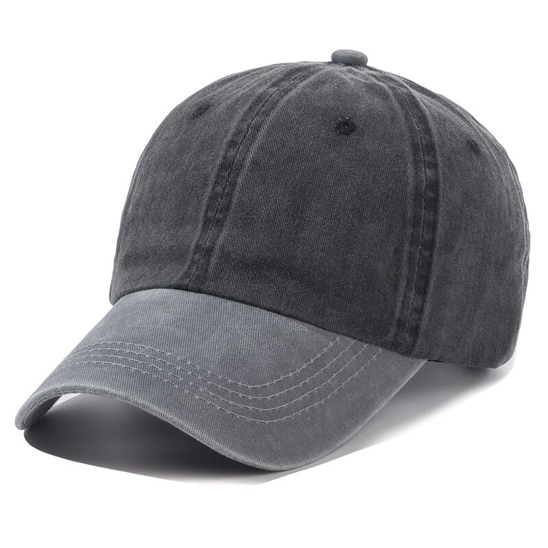 De de la lavado gorra de algodón para hombres y mujeres Gorras con visera casquete de Gorras de béisbol sombrero de papá gorra para exteriores: black gray