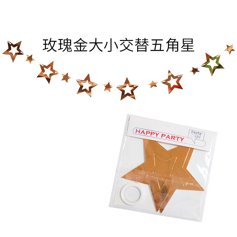 Glitter Stars Garland Banner Decoration Star Hanging Bunting Banner for Graduation Wedding Birthday Christmas Party Supplie: Light Grey