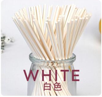 100 stk/lot godteri farget papir slikkepinner for cake pops candy popcake pinne 10*3.5cm hjemmebakst gyh: Hvit