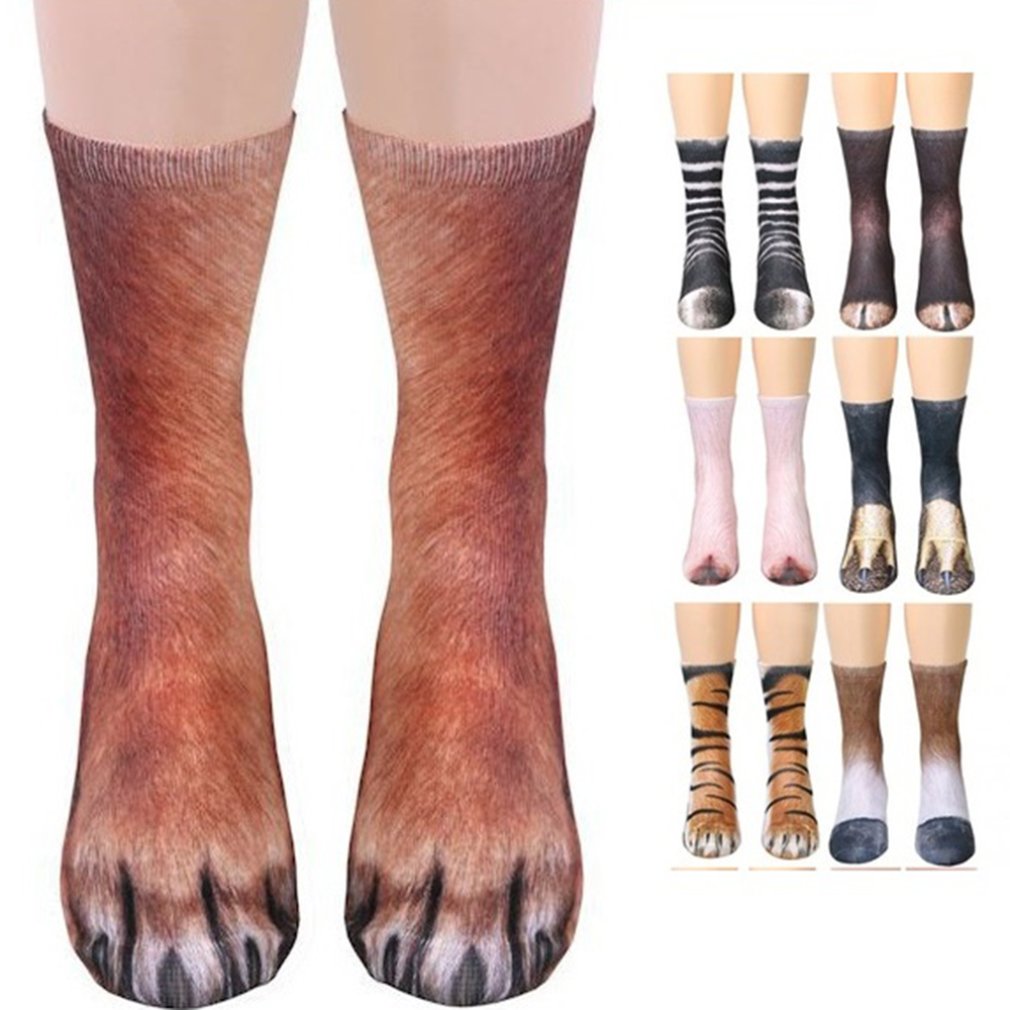 Unisex animal Claw Hoof pattern Sock 3D Printed Cotton Paw Adult Socks dog tiger cat Animal Foot Socks