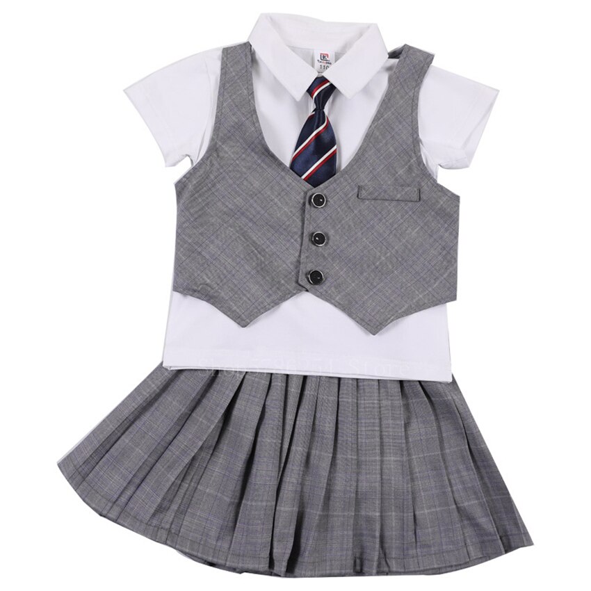 100-180CM Kids School Uniform Japanese Style British Boys Girl Primary Student Choir Class Suit Teenagers Dance Costume: Girl / Height 110CM