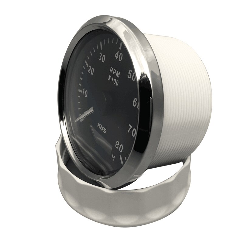 KUS Marine Tachometer Gauge LED Hourmeter Boat RPM Tachometer 12V/24V 8000RPM