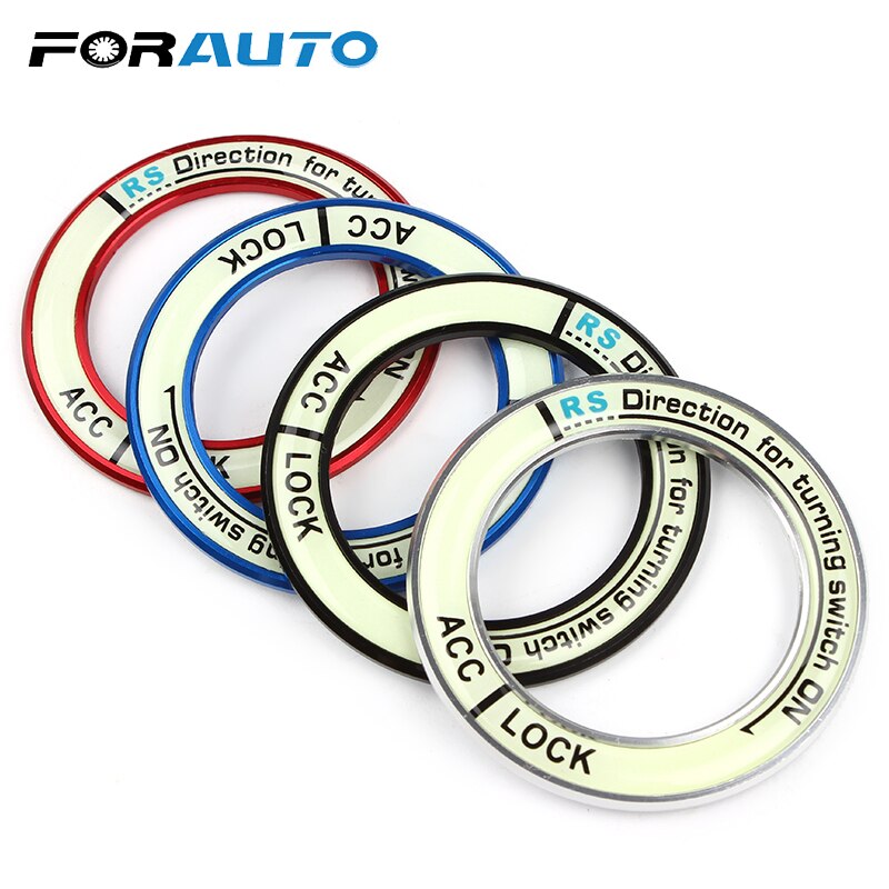 FORAUTO 3D Auto Stickers Ring Cirkel Licht Decoratie Auto Accessoires Auto Contactslot Cover voor COROLLA LEVIN Lichtgevende
