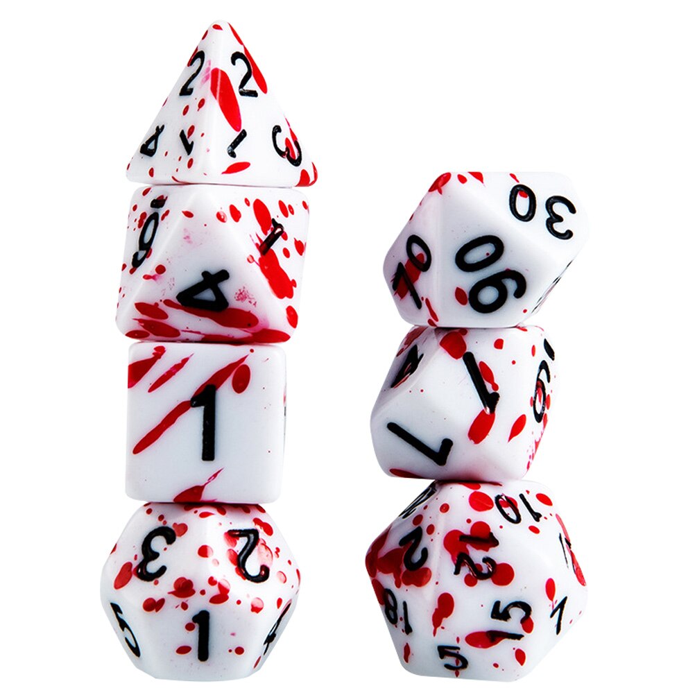 7Pcs/Lot Blood Dices Blood Splatter Dices Role Playing Game Dices Party Supplies for Gaming Board Game: Red