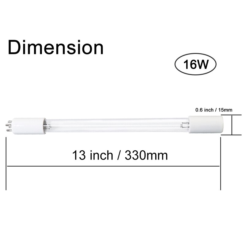 6w to 55w uv-lampe bakteriedræbende belysning akvarium akvarielampe ultraviolette lys til vandrenser sterilisator 4 stifter uv-lys