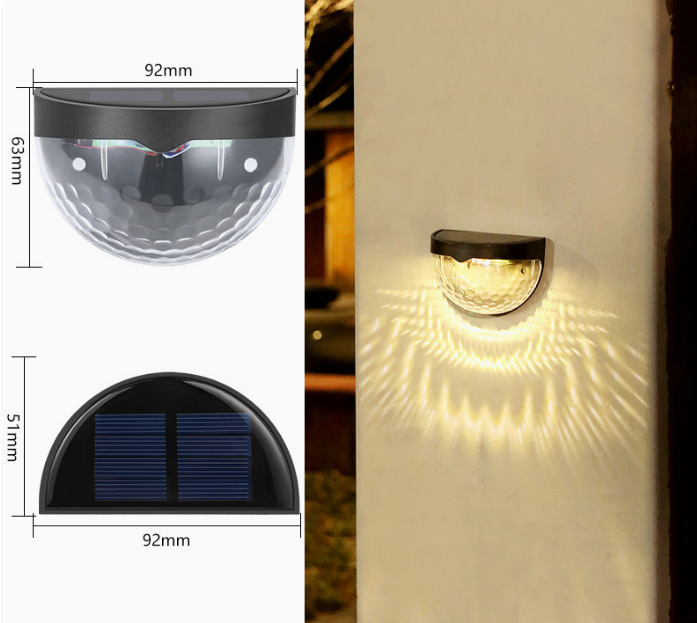 Solarne oświetlenie ogrodzeniowe LED Zewnętrzne wodoodporne kinkiety IP65 Światła faliste do ogrodzenia Taras Ścieżka ogrodowa Światła dekoracyjne: Niebieski