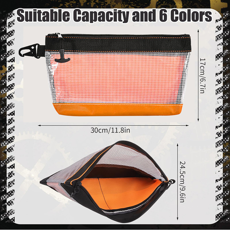 Bolsa de armazenamento à prova d'água, bolsa de ferramentas transparente de pvc, kit de hardware antiestático, bolsa de peças portátil, multifuncional, prática, bolsa de trabalho