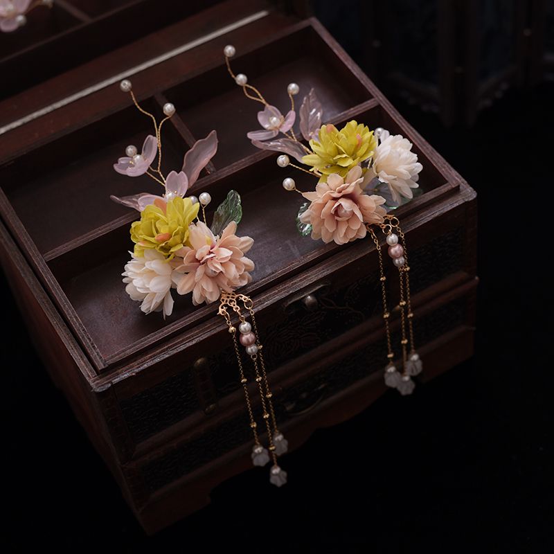 Luxury Hair Accessories for Women Vintage Flower Hairpin Hanfu Hair Clip