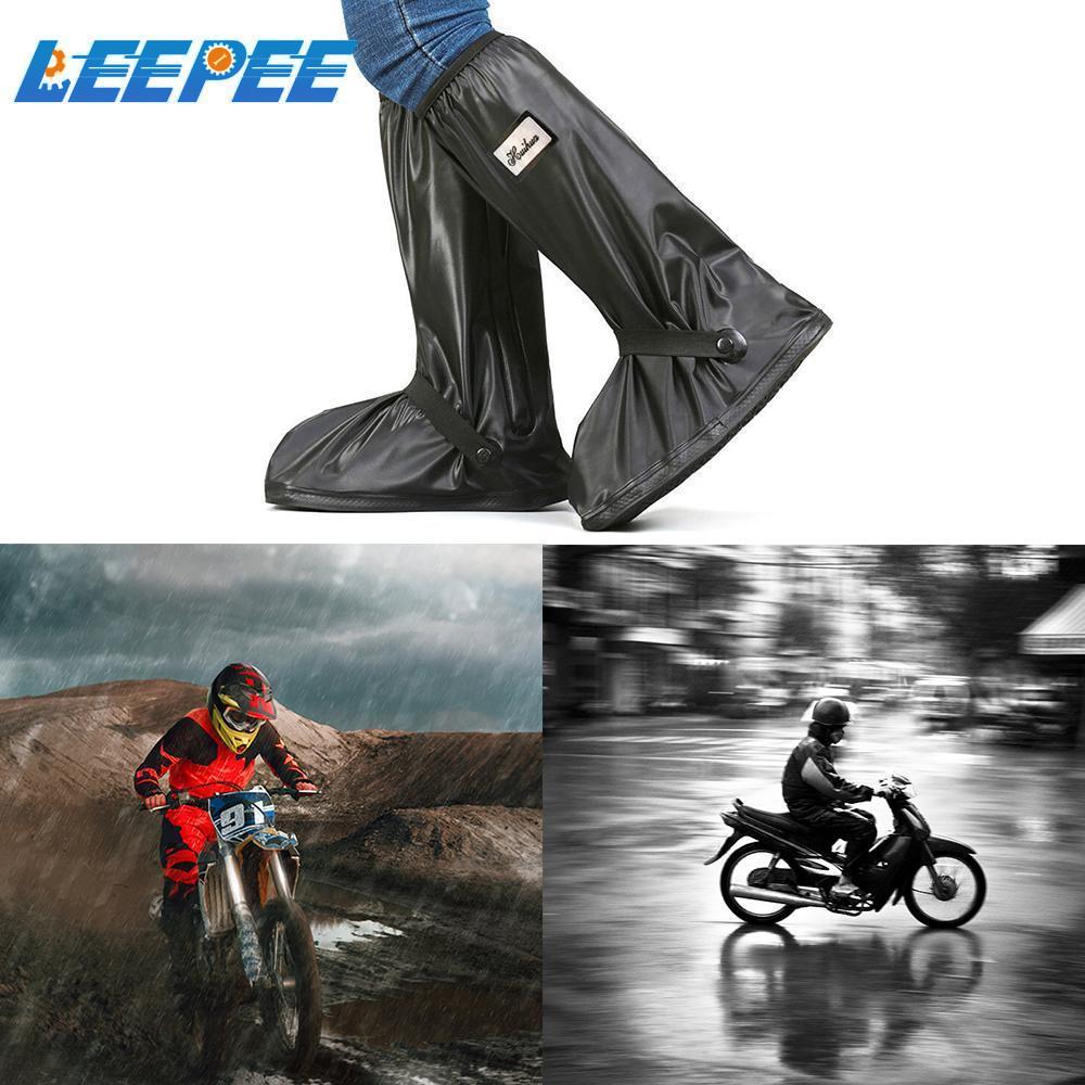 Motorcykel scooter cykel regn sko dækning genanvendelig vandtæt skridsikker boot dækker unisex sko beskyttere til regnfuld snevejr