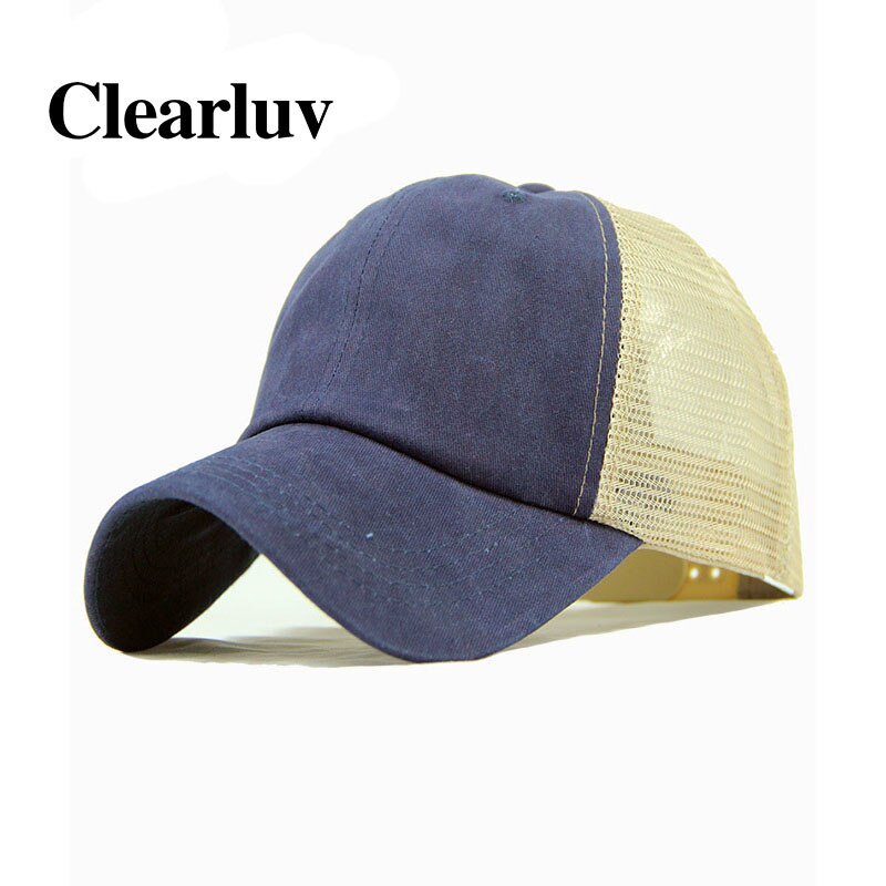Unisex mode baseball kasket mænd kvinder snapback hat hip-hop justerbar ensfarvet kasket udendørs klatring baseball kasket trucker cap: Flåde
