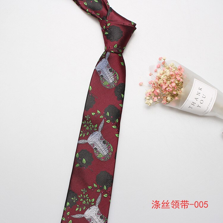 Linbaiway brand jacquard halsbånd til herre polyester slips slanke slips mænd forretningsdesignere krave brudgom corbatas: 005
