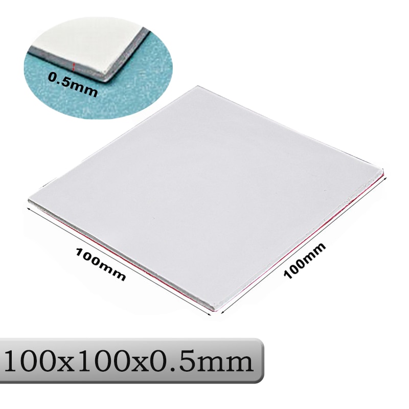2pcs Gdstime 100 millimetri x 100 millimetri x 0.5 millimetri 0.05 centimetri di Spessore Bianco Conduttivo Termico Del Silicone Pad
