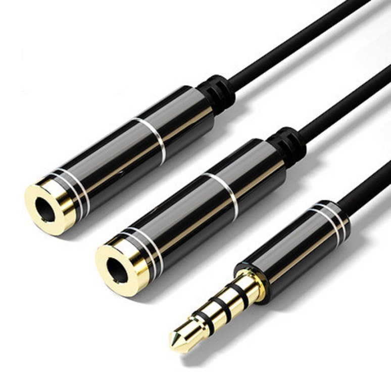3.5mm Jack Audio Splitter Kabel Oortelefoon Splitter Tow-In-Een Audio Line Aux Microfoon en Hoofdtelefoon Adapter voor Telefoon IPad