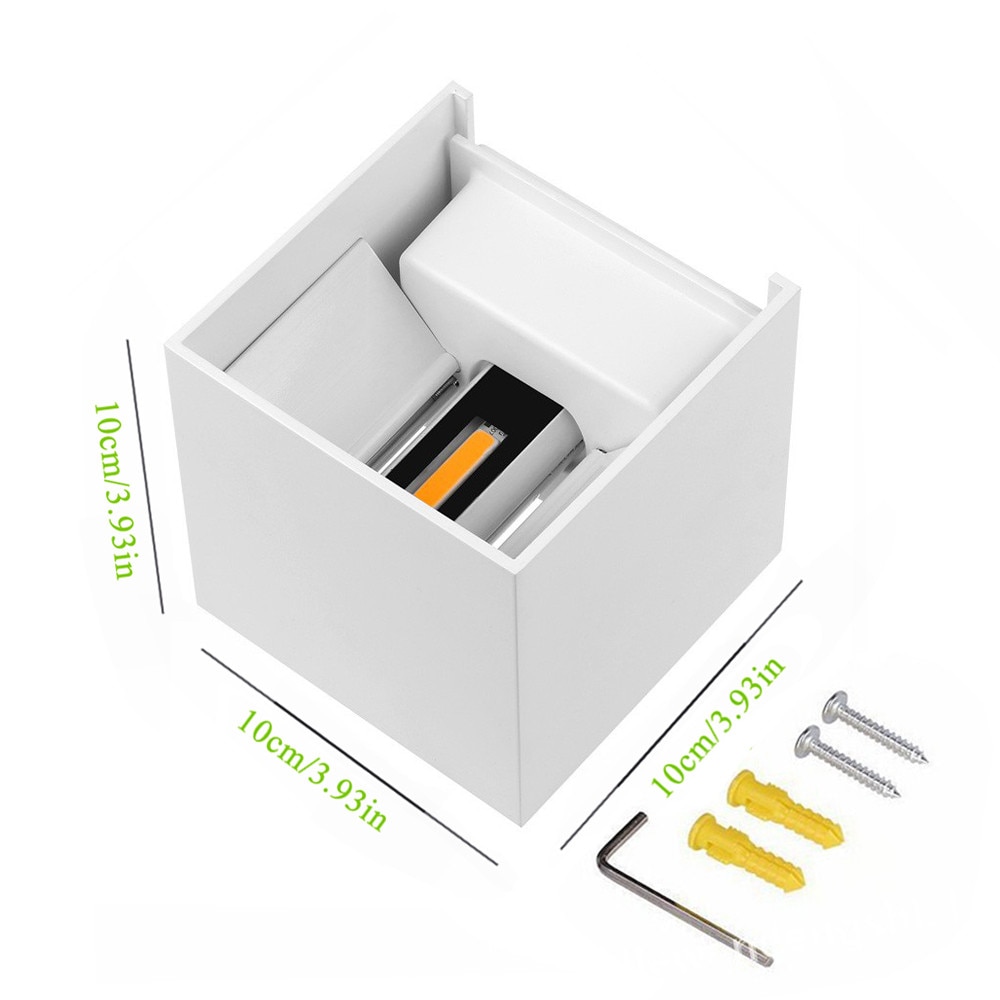Ip65 waterdichte 12w binnen- en buiten led wandlampen moderne aluminium verstelbare opbouw kubus led tuin veranda verlichting