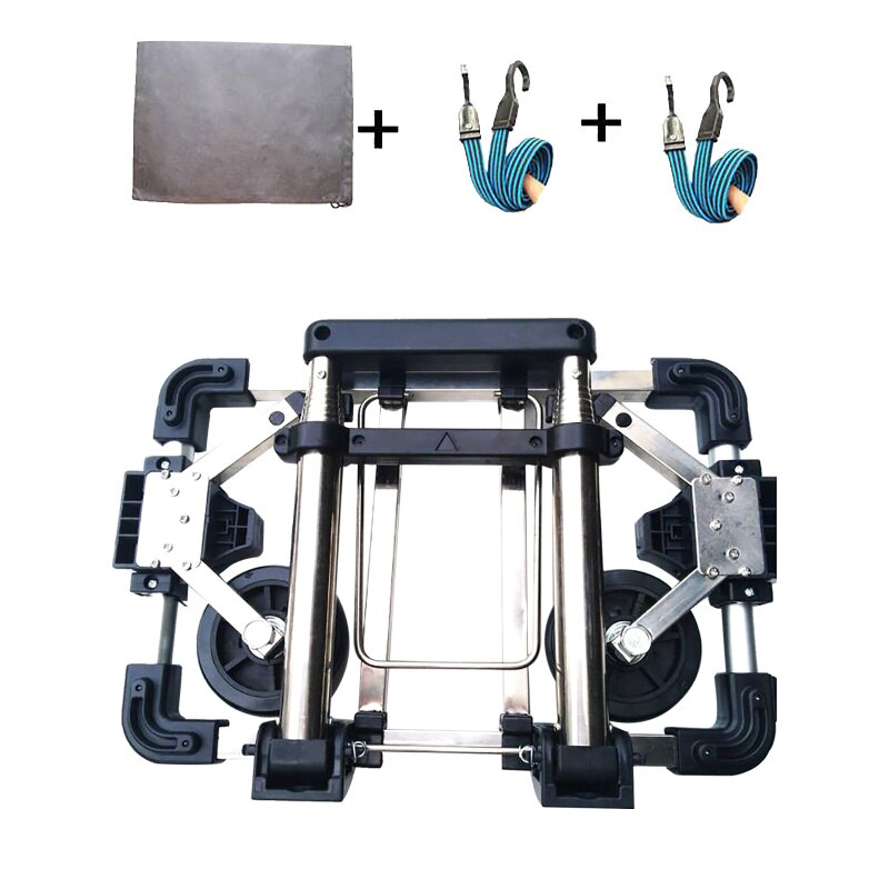 Folding Hand Truck Heavy Duty Capacity Portable Aluminum Alloy Cart and Dolly Luggage Travel Office Auto Moving Bottom: Default Title