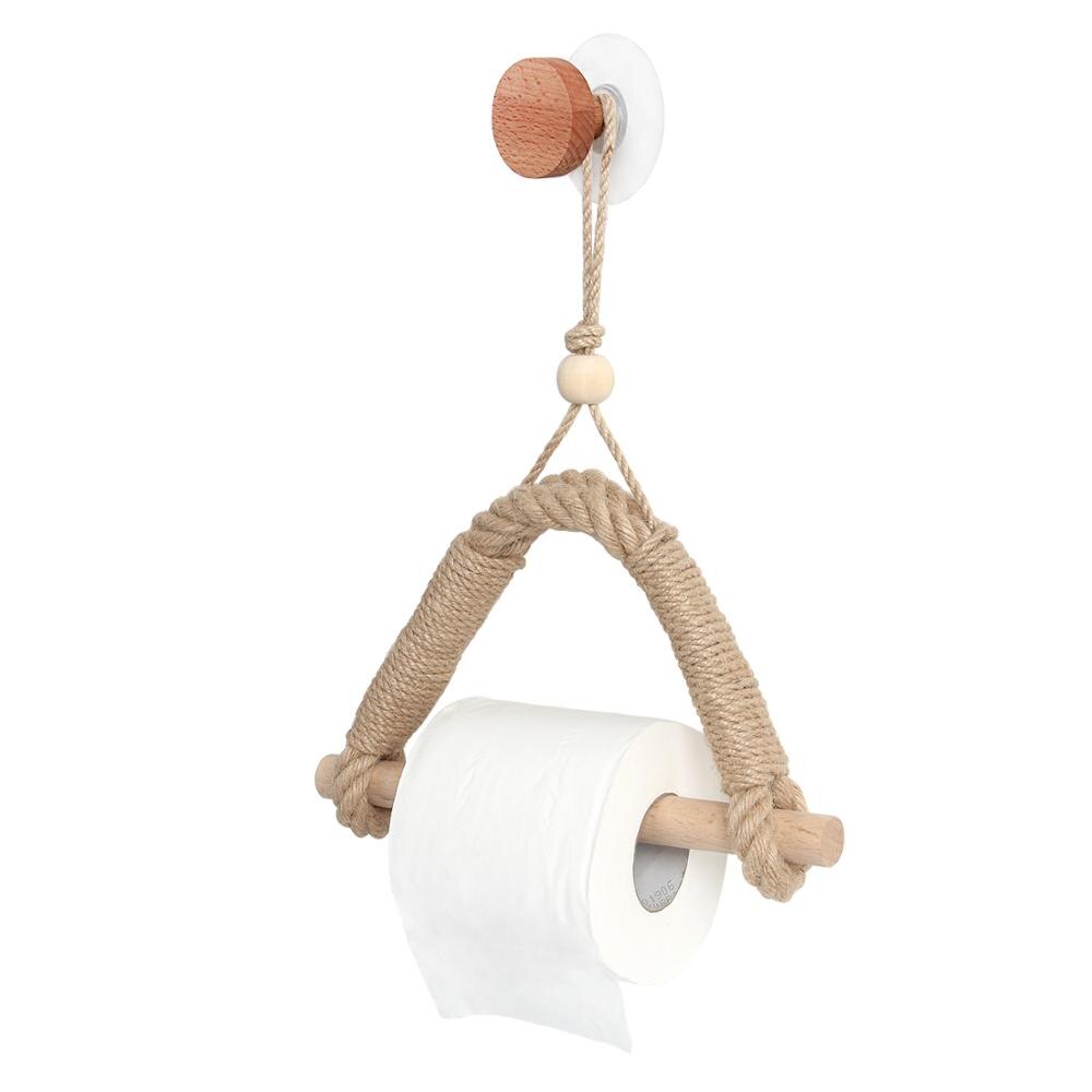 Hemp Rope Toilet Paper Holder Retro Industrial Wall-mounted Towel Rack Toilet Paper Stand Toilet Accessories Bathroom Decoration: B