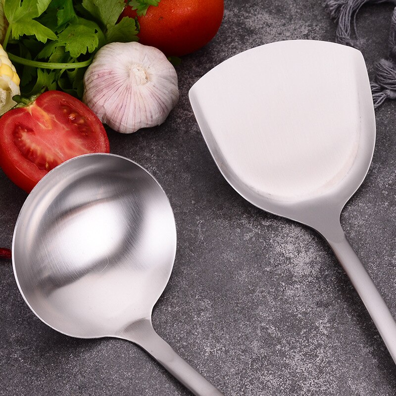 Utensilios de cocina de madera resistentes al calor, utensilios de cocina, cuchara de acero inoxidable para sopa, utensilios de cocina, espátula, cuchara, colador, herramienta de cocina