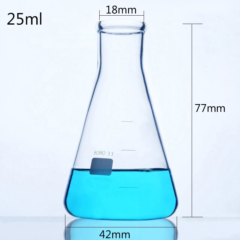 LINYEYUE 25mL Cam erlen Kimya Erlenmeyer Flask Borosilikat Cam yüksek sıcaklık direnci Laboratuvar Ekipmanları