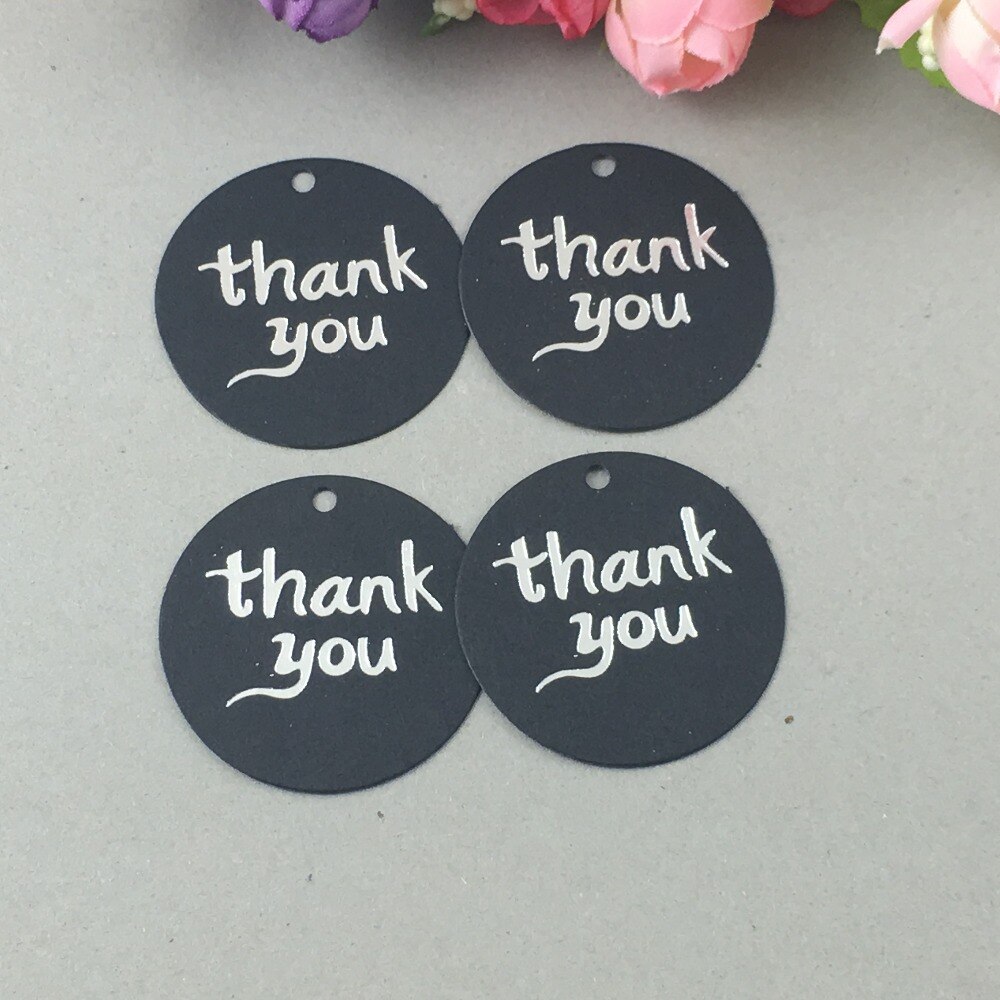 Etiquettes rondes en carton 4*4 cm | Étiquettes en papier "merci", pour vêtements/gâteaux/bonbons/chocolat, étiquettes à accrocher