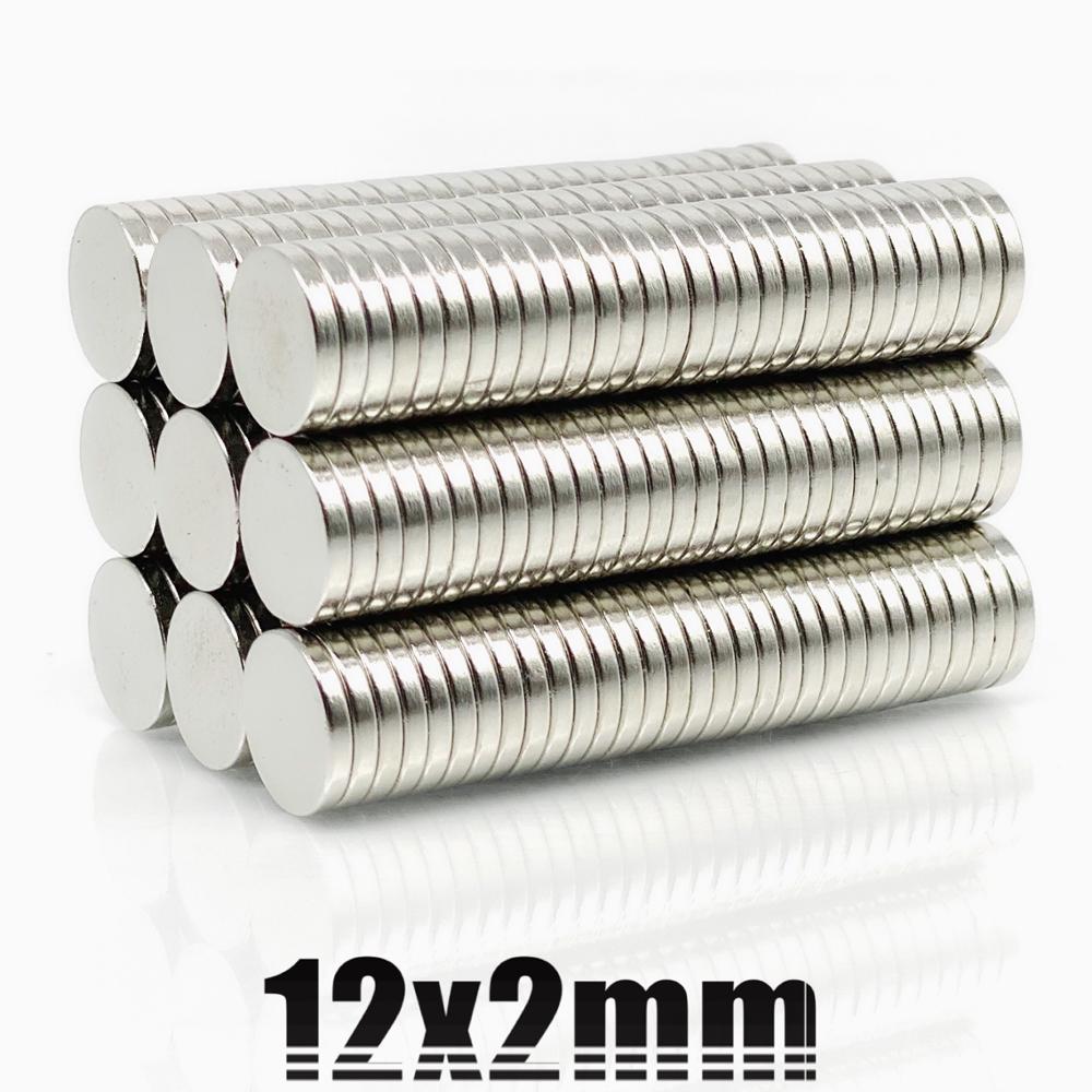 100pcsN35round magnet12x1 12x1.5 12x2 12x3 12x4 12x5 12x5 12x6permanent neodymium magnet ndfeb super strong powerful magnets12X1: 12x2(100Pcs)