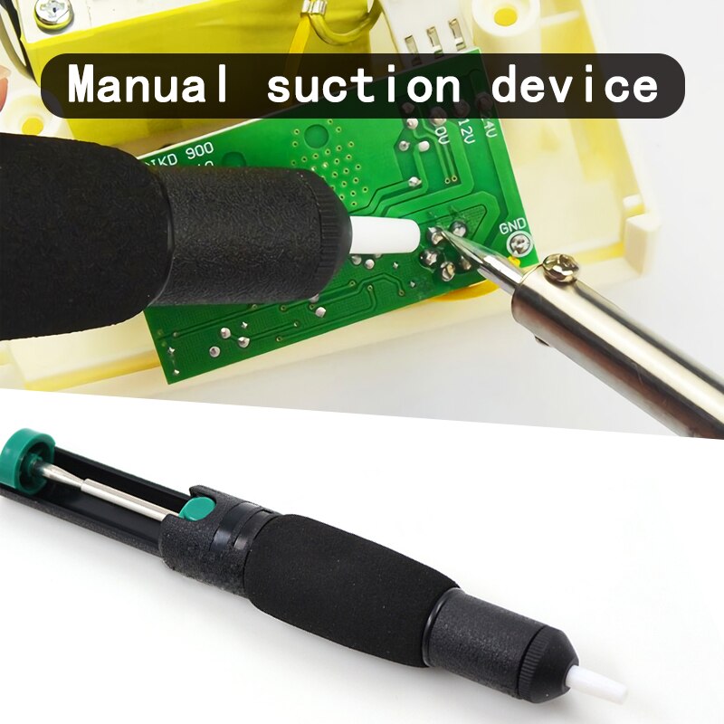 1Pcs Semi Aluminium Metal Desoldering Pump Tool Iron Desolder Hand Welding Tools Blue Durable Removal Device Vacuum Soldering