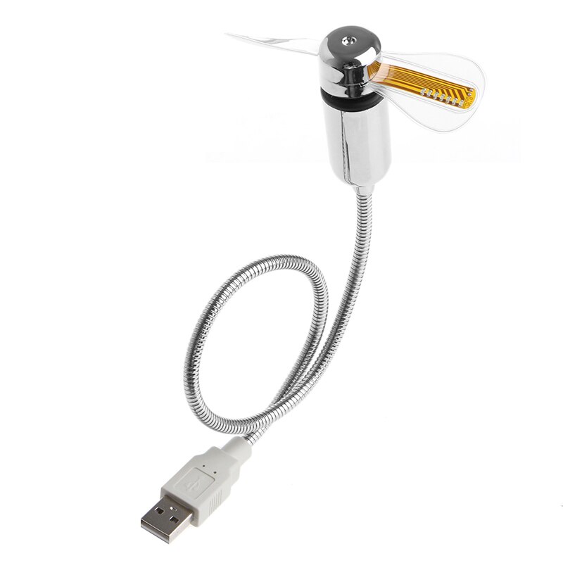 Ventilateur de horloge LED USB à col de cygne Flexible avec affichage en temps réel pour ordinateur portable