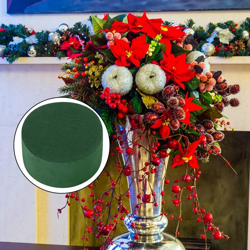 8- pakke diy blomsterarrangement sæt grøn rundt vådt blomster skum, bryllupsgang blomster, fest dekoration