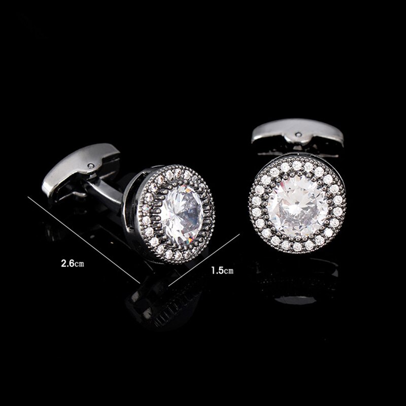 FLEXFIL-gemelos de camisa de lujo para hombre, gemelos de con botones, joyas de boda de cristal de