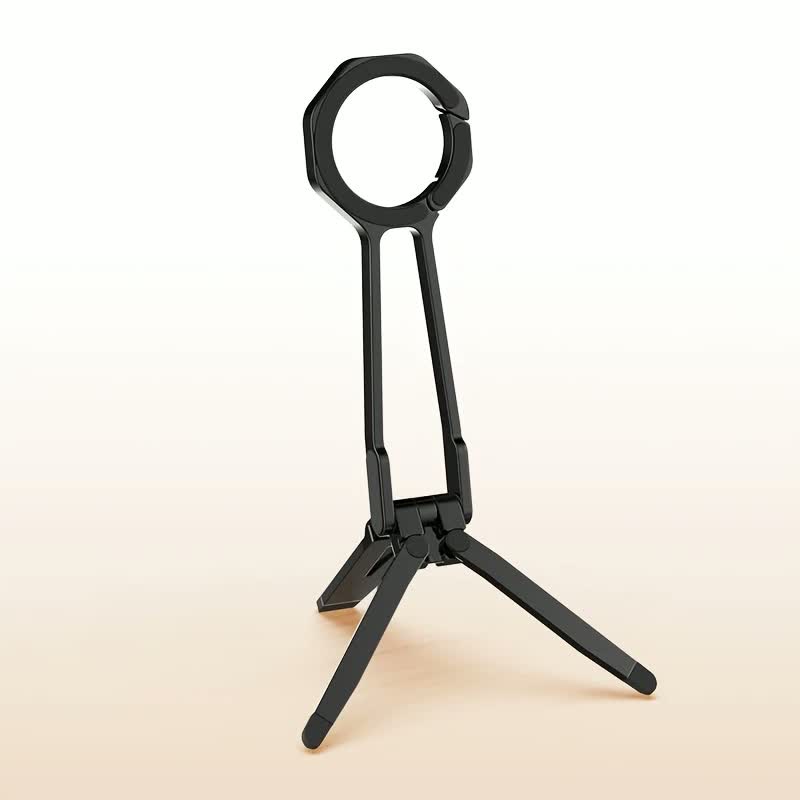 Trípode magnético compacto para teléfono 2025, 360 ° Giratorio, innovador de aleación, imán de doble cara, compatible con iPhone 12+: Negro