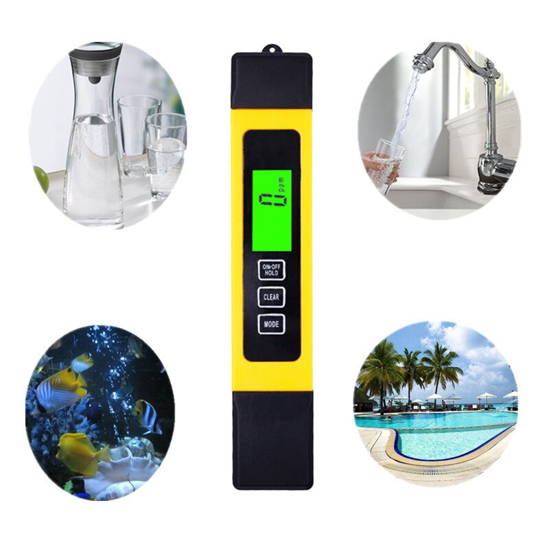 Titanium alloy probe 3 in 1 High accurate 0.1 LCD Digital TDS EC Tester meter water monitor ppm 0-9999 backlight 50%