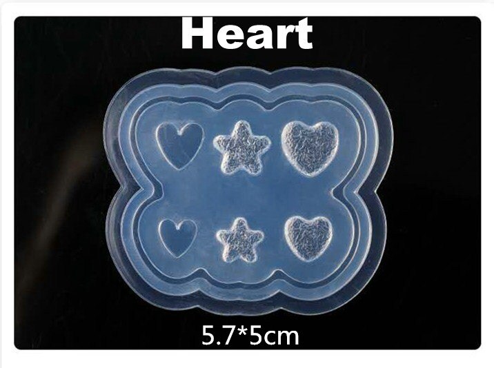 3D Carving Silicone Mold Nail Stamping Camellia/Shell/Bow Tie/Star Pattern DIY UV Gel Acrylic Crystal Nails Template 3 Style: Heart