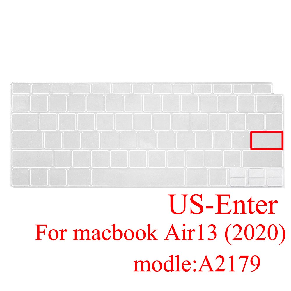 Korean Laptop keyboard cover For Air13 Keyboard case A2179 protective film 13 inch Form macbook silicone keyboard cover: US Silicone clear