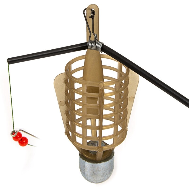 Jaula de señuelo de pesca 20G 30G 40G 50G Fish King con ganchos de línea, alimentador de peces, soporte de cesta, accesorios de pesca