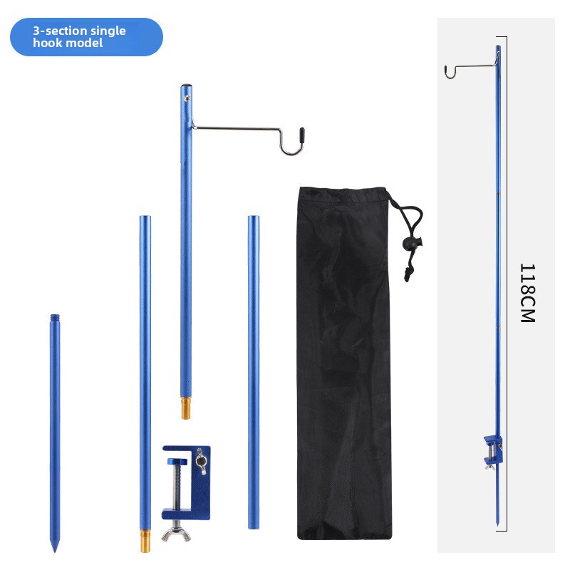 Camp Folding Light Stand Camping Equipment Outdoor Accessorie Portable Desktop Light Pole Bracket Lighting Hanging Light Bracket: Blue