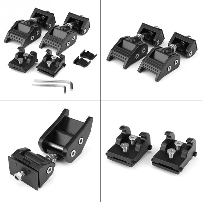 Para wrangler jk unlimited 2007-2017 2 pçs preto metal capô trava suporte fivela kit segure para baixo acessórios do carro